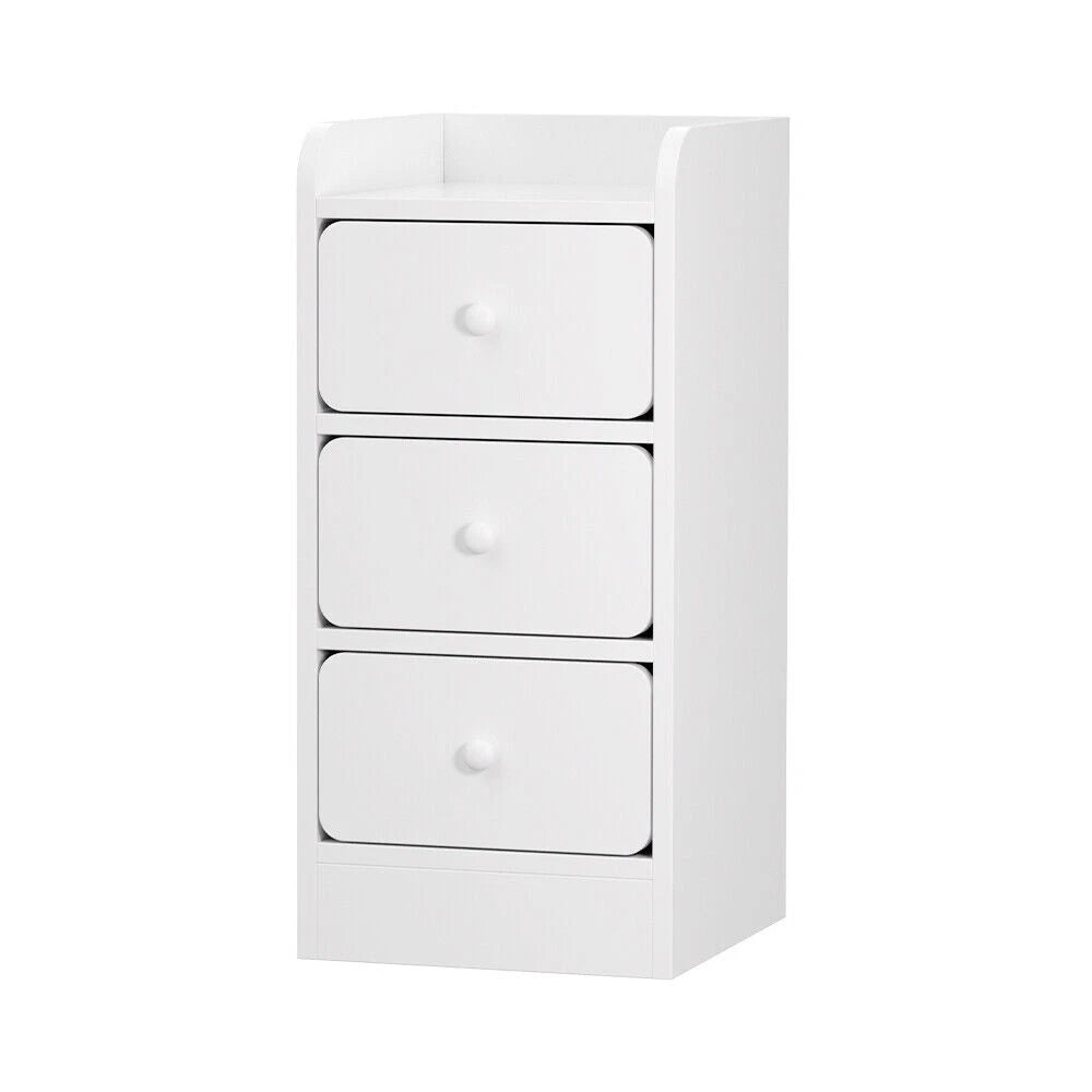 3 Drawers Wooden Bedroom Bedside Cabinet Furniture Storage Nightstand Side Table
