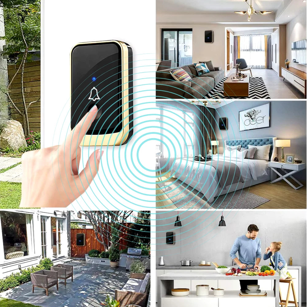 Wireless Doorbell Plug In Chime, Waterproof Home Cordless Door bell Long Range