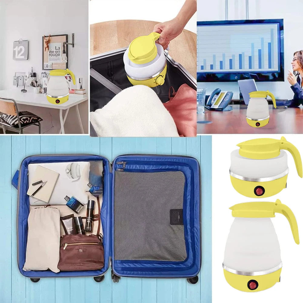 600ML Electric Kettle Camping Kettle Foldable Travel Kettle Silicone Portable UK