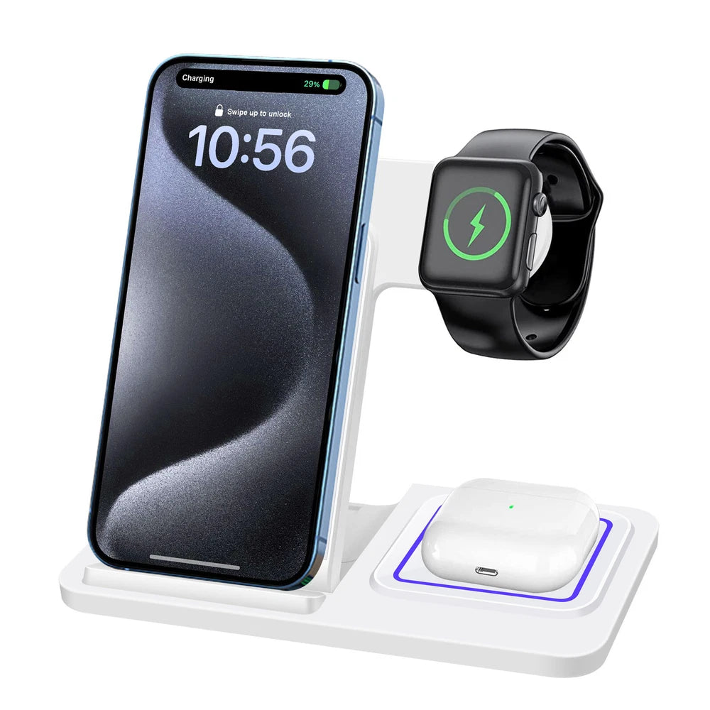 3in1 Wireless Charger Dock Charging Stand For Apple Watch Ultra 9 8 iPhone 16 15