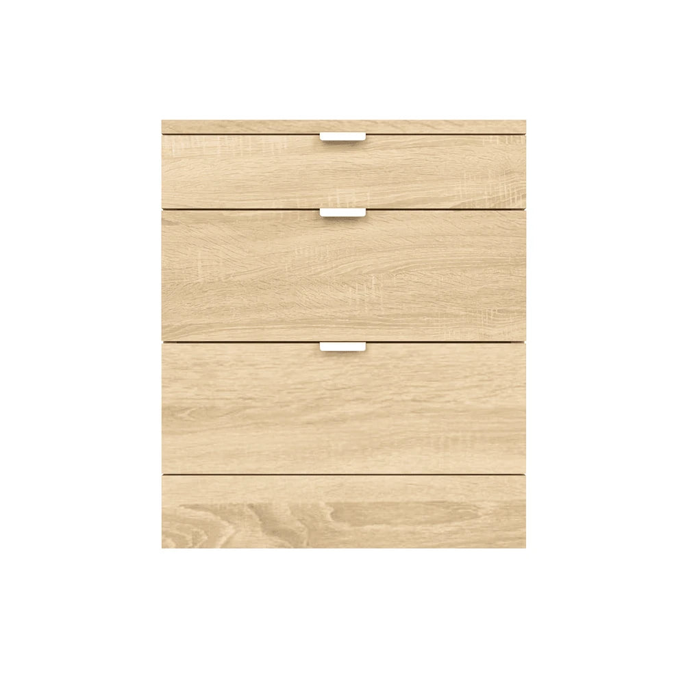 Modern 3 Drawers Bedside Table with Shelf Nightstand Bedroom Furniture Storage