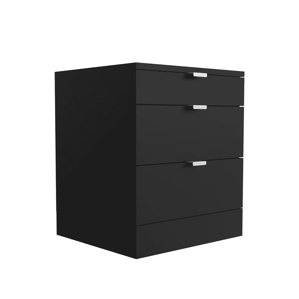 Modern 3 Drawers Bedside Table with Shelf Nightstand Bedroom Furniture Storage