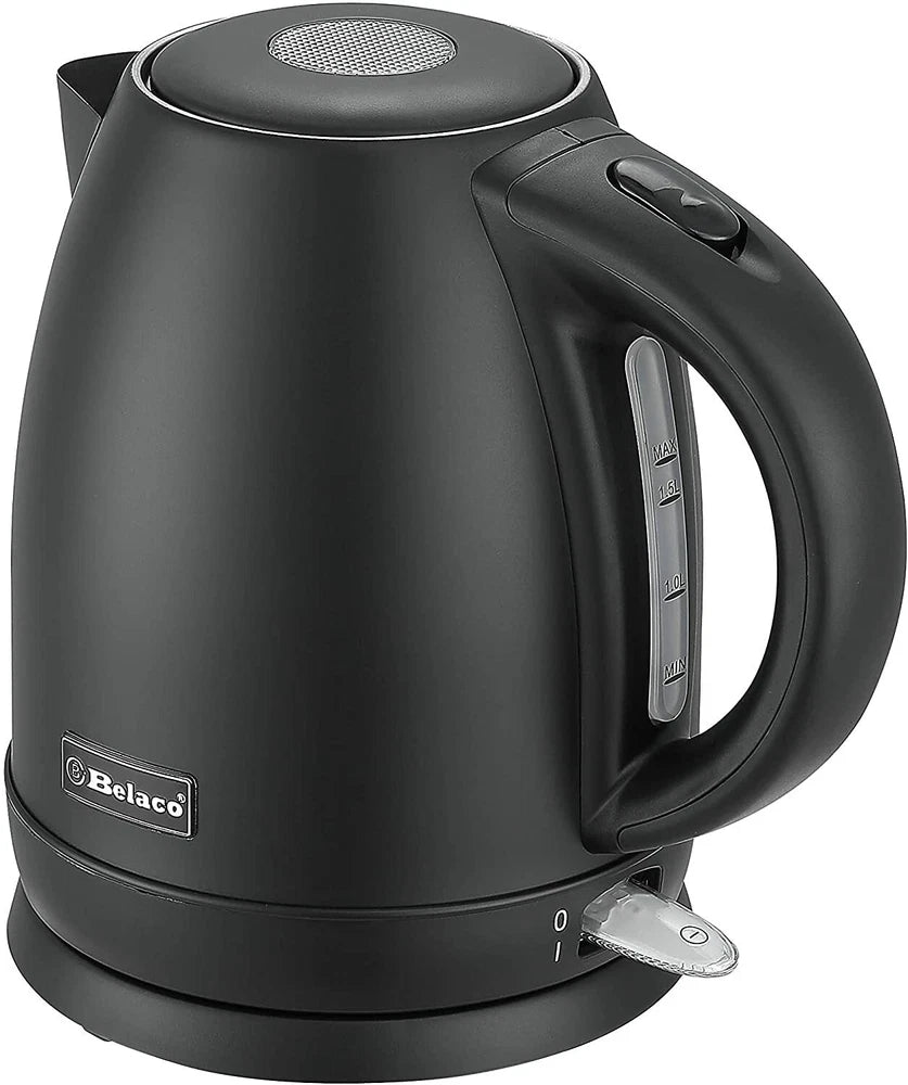 Belaco Electric Kettle Stainless Steel 1.7L,  2200w Fast Boil Cordless 360°