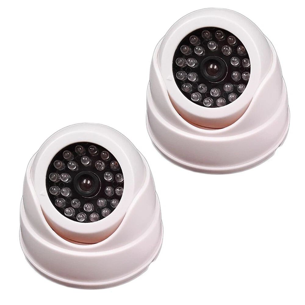 1/2 x DUMMY DOME CCTV SECURITY CAMERA FLASHING LED INDOOR OUTDOOR FAKE CAM UK