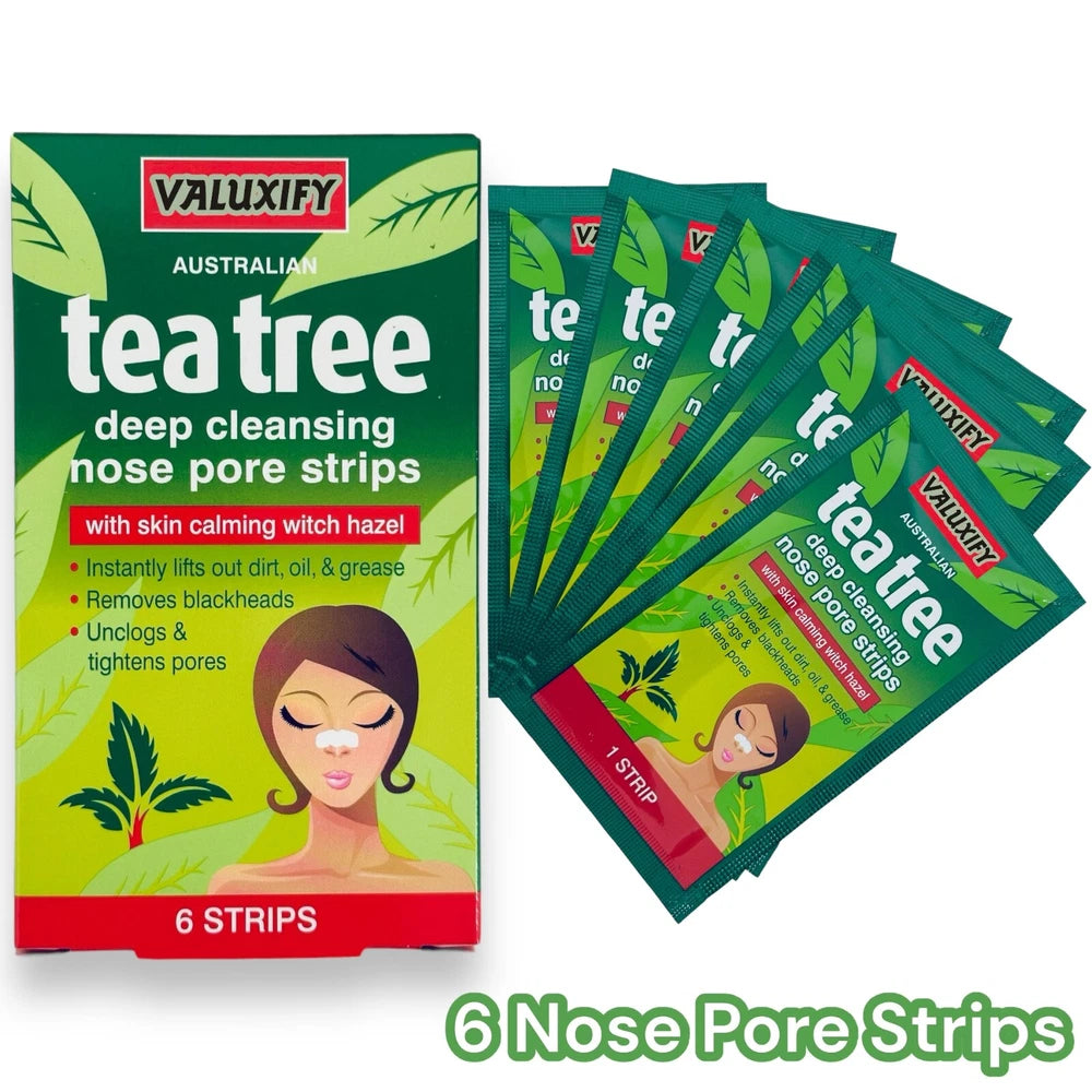 Tea Tree Nose Pore Strips Blackhead Removal Smooth Deep Cleansing Unclog Pores