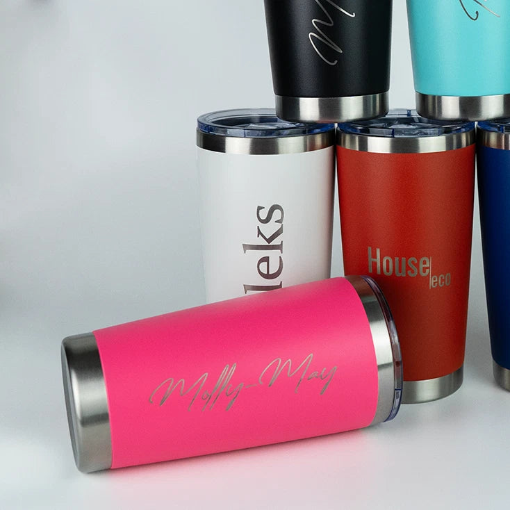 Personalised Insulated Coffee Mug Travel Cup Laser Engraved Double Walled 500ml