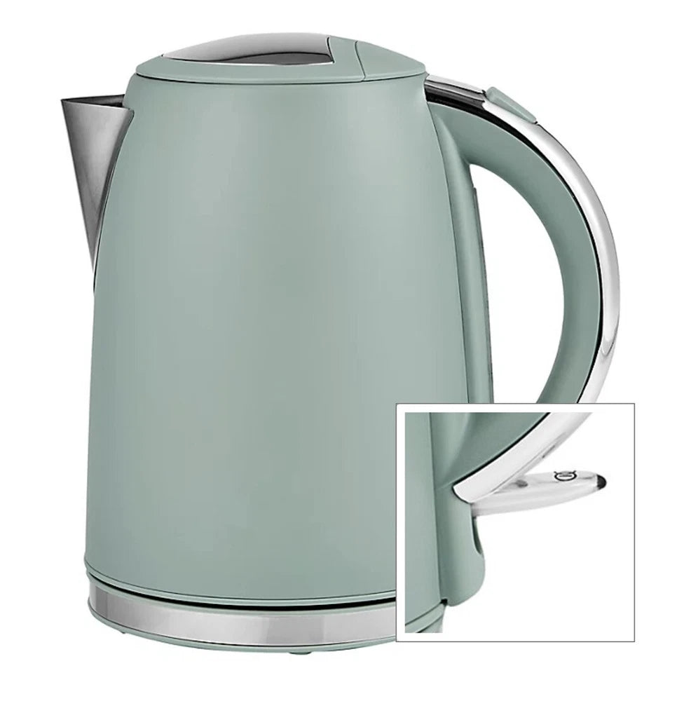 St Steel Kettle Fast Boil 3KW Debranded 1.7L boil Protect Sage Green #B MARKED#