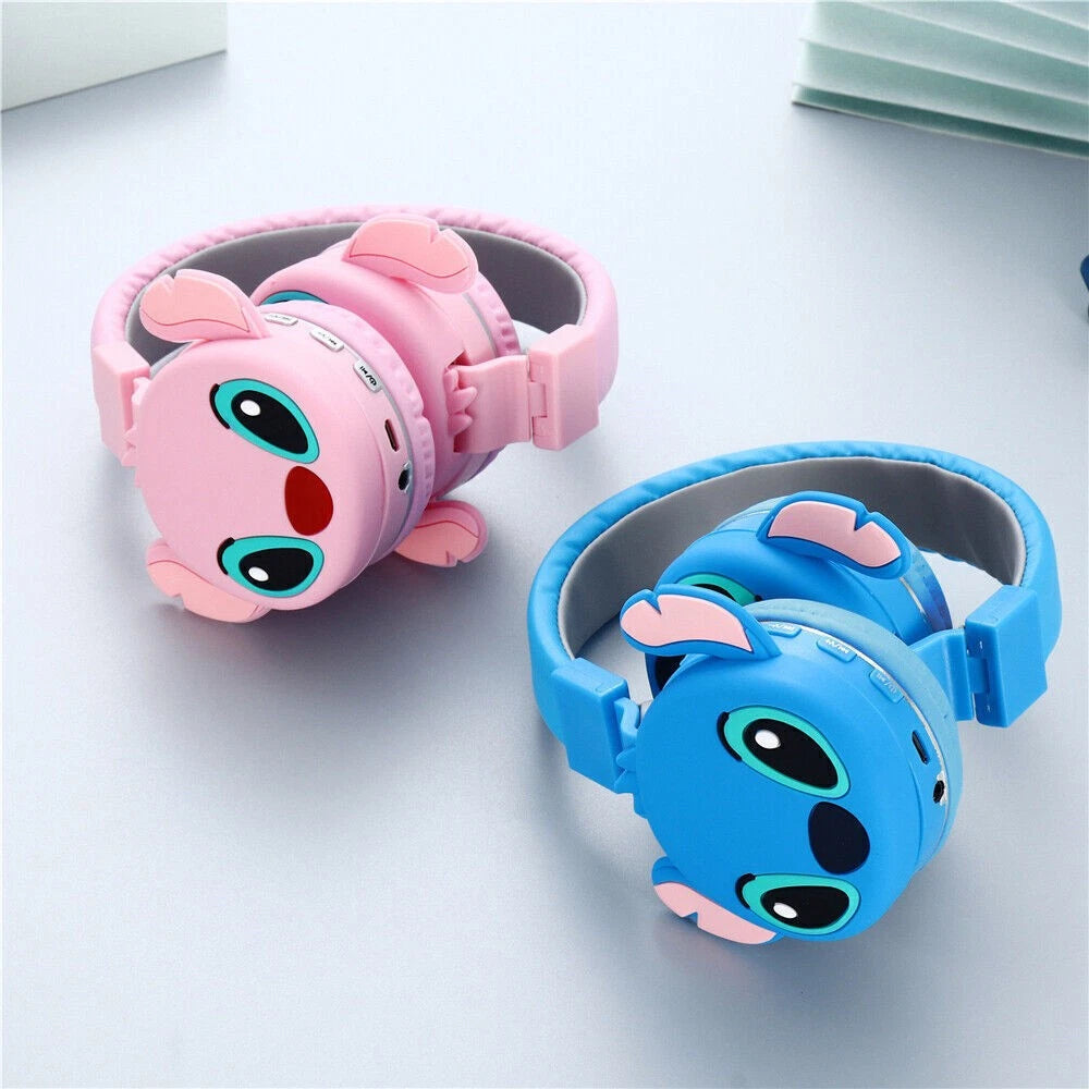 Lilo & Stitch Kids Foldable Wireless Headphones Ear Pads Headset Gift Earphones