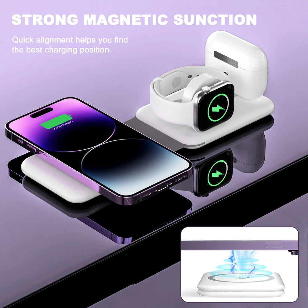 3in1 Wireless Charger Dock Charging Station For Apple Watch iPhone 16 15 14 13 X