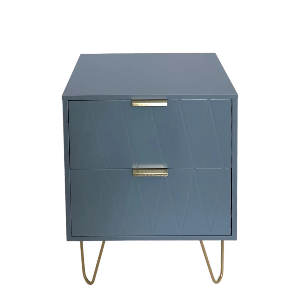 Bedside Tables With 2 Drawer Gold Legs Side Table Bedroom Furniture Grey