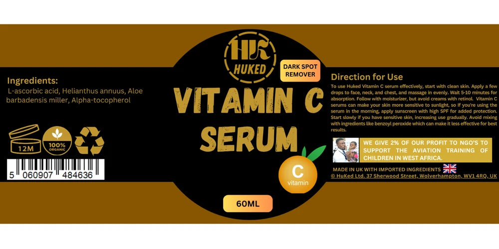 Vitamin C Serum with Hyaluronic Acid - Anti-Aging/Anti-Wrinkle, 60ml -UK
