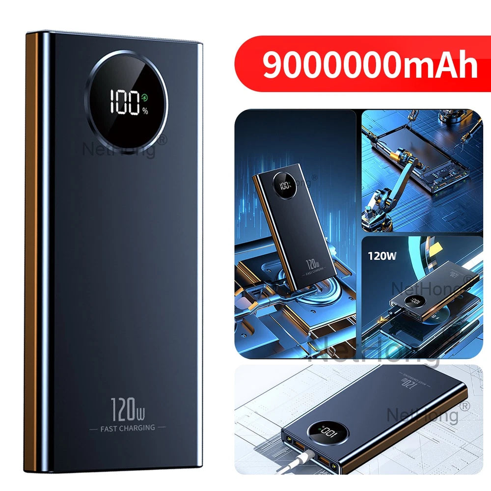 9000000mAh Power Bank Fast Charger Battery Pack Portable 4 USB for Mobile Phone.
