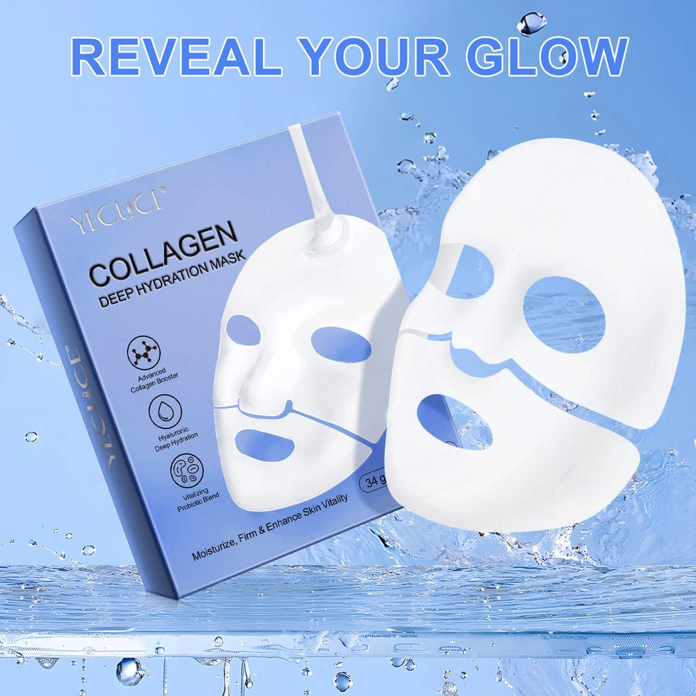 6pcs Overnight Korean Bio-Collagen Real Deep Face Mask _ Brightening  Hydrating