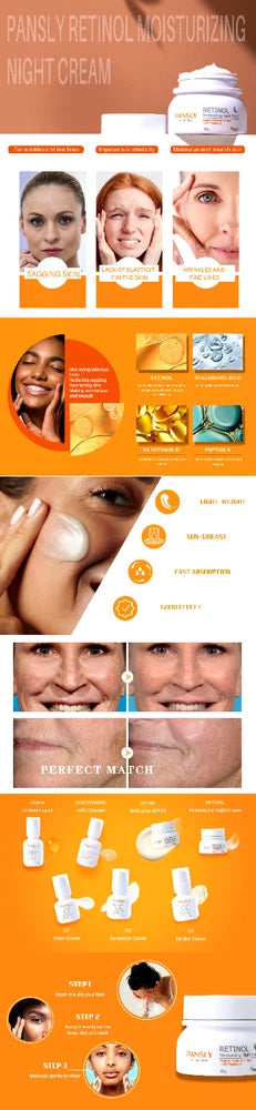 Anti-Wrinkle Firm & Lift Night Cream 50ml Rational+Hyaluronic Acid+VE+Peptide-5