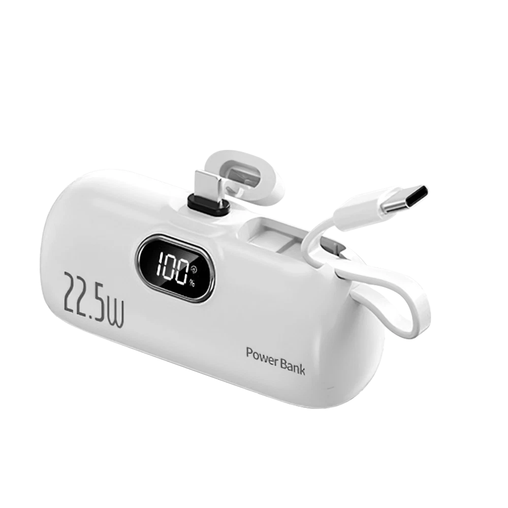 Mini Power Bank Portable 8000mAh Fast Charger USB-C & iPhone Dual Connector NEW