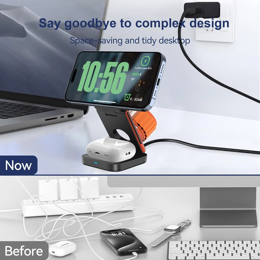 Wireless Charger Dock 3in1 Fast Charging Station For Apple Watch iPhone 16 15 14