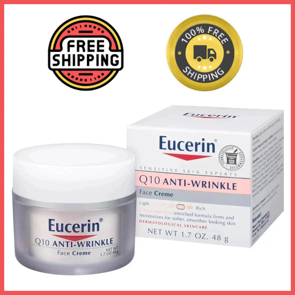 Eucerin Q10 Anti-Wrinkle Face Cream Unscented Sensitive Skin 1.7oz