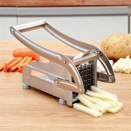 Potato Chipper Chip Chopper Cutter Slicer Maker & 2 Steel Edges 🍟 French Fries