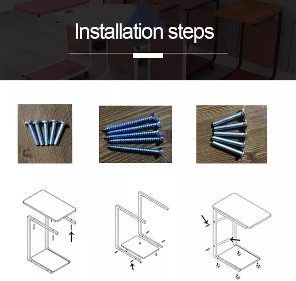 Side Table C Shaped for Sofa Coffee End Tables for Living Room Bedside Tables UK
