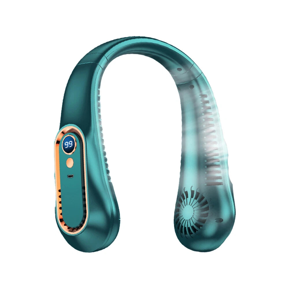 Neck Fan USB Portable Neck Fan Rechargeable Portable Cooler Neckband Bladeless~