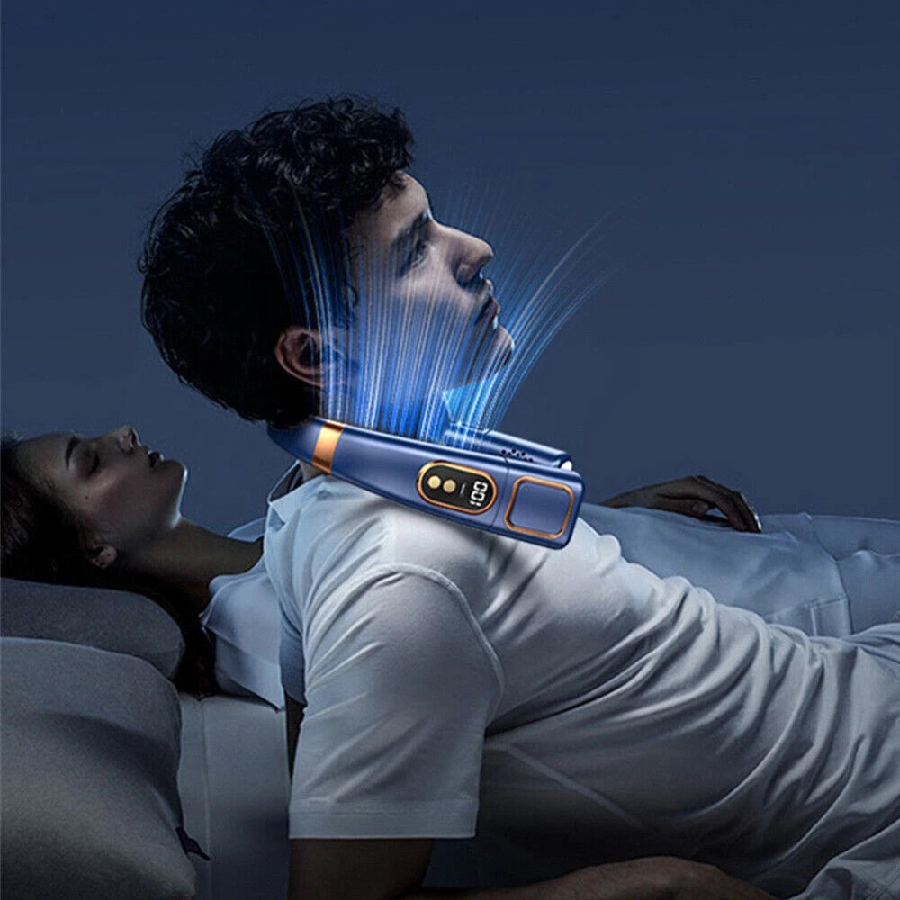 12000mAh Bladeless Lazy Neck Fan Portable USB Rechargeable Mini Hanging Cooler