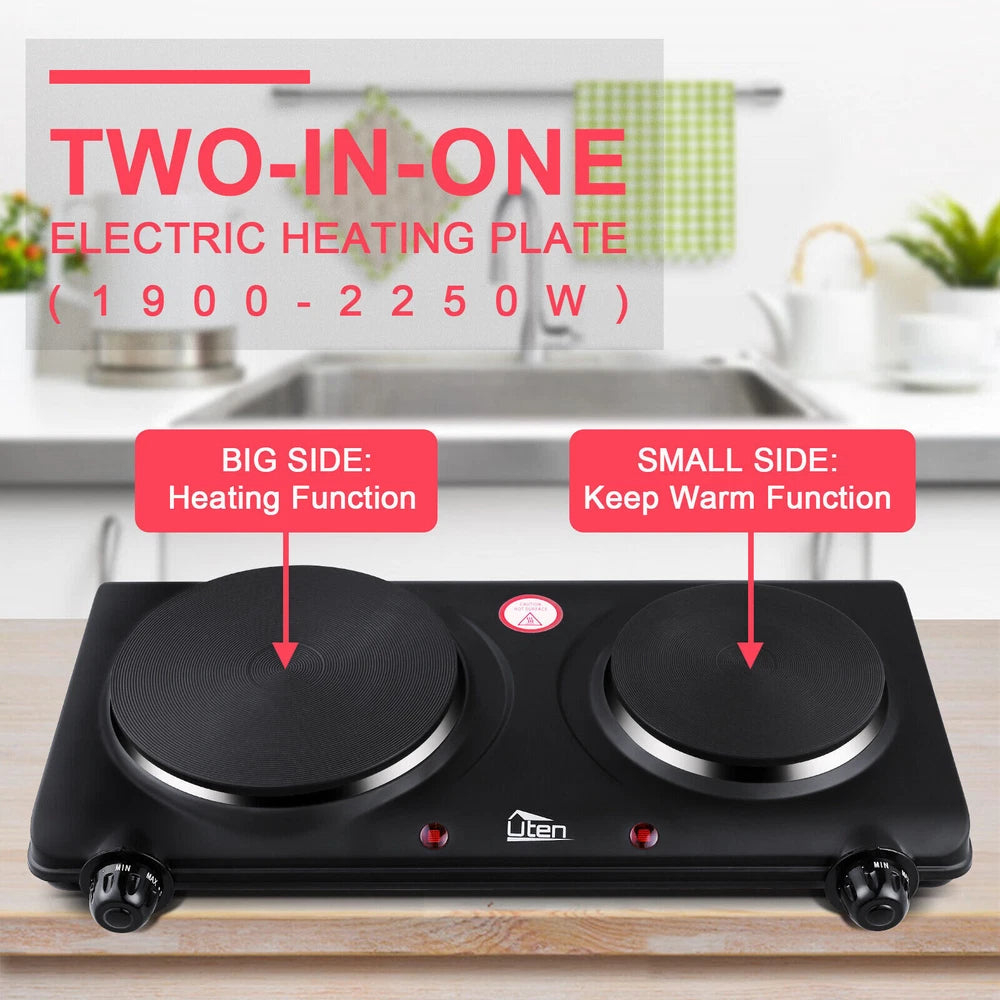 New Electric Hot Plate Portable Single Double Table Top Cooker Kitchen Hob Stove