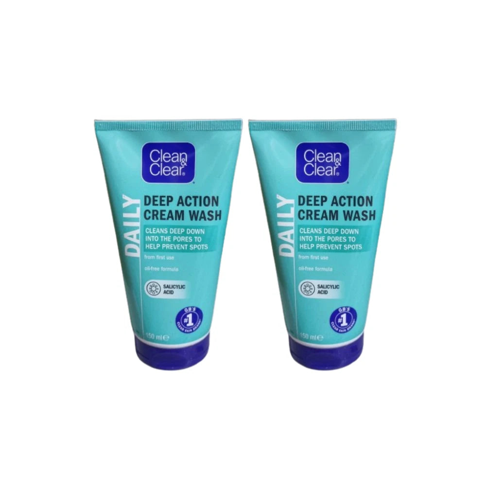 Clean & Clear Deep Action Cream Wash 150ml - Pack of 2