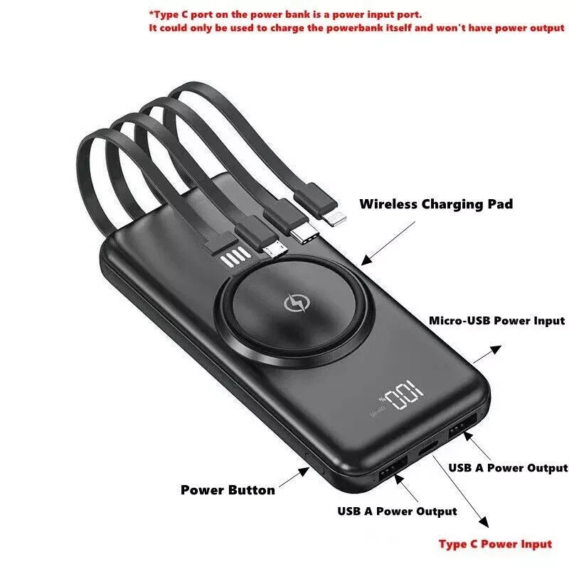 9000000mAh Portable Power Bank Wireless Charger Fast Charging Magnetic Charger