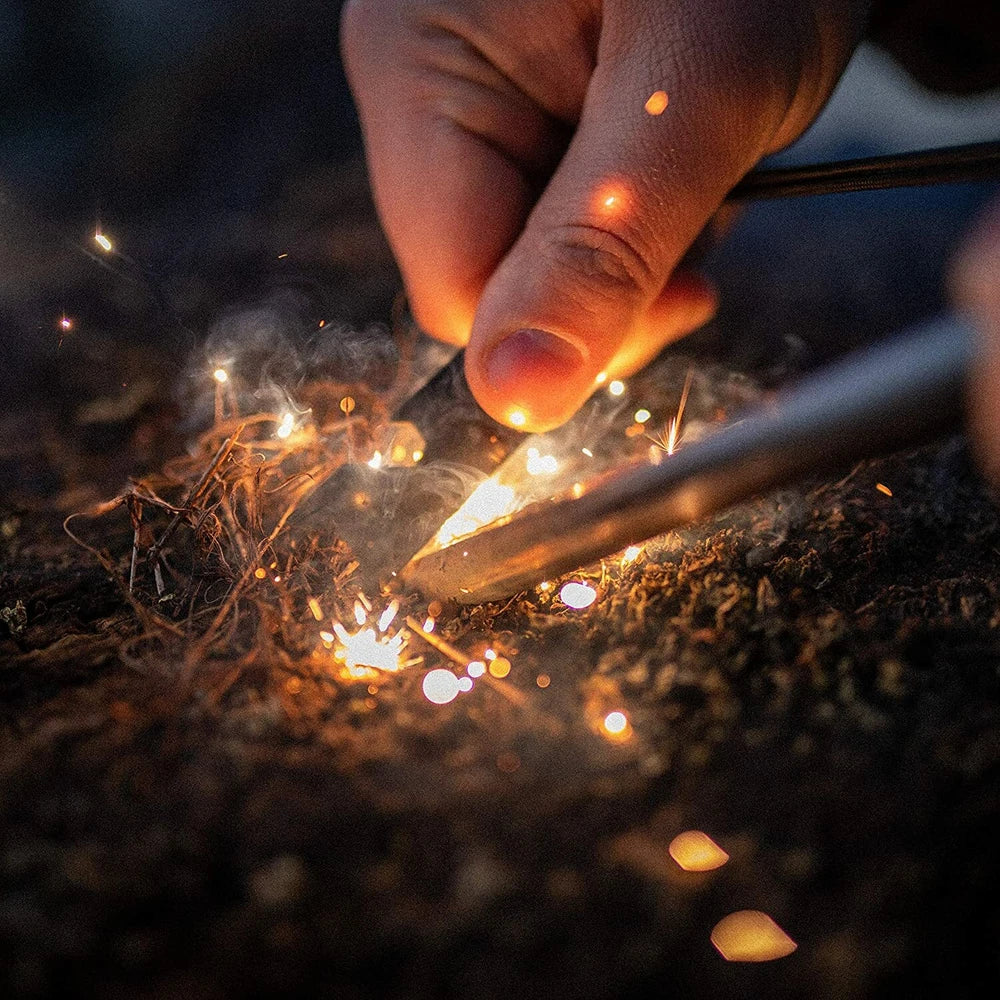 2x Magnesium Fire Starter Stick Firestick Keychain Steel Flint Survival Lighter