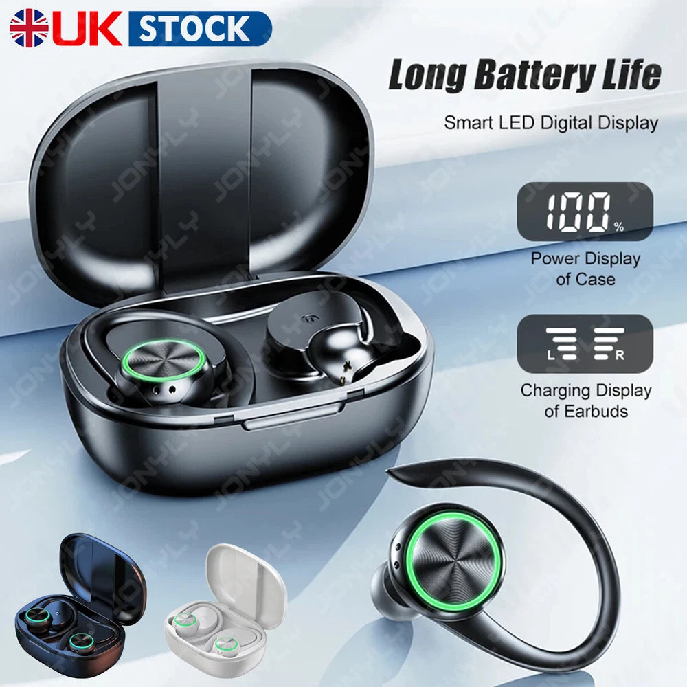 TWS Wireless Headphones Bluetooth Earbuds Ear Hook Running Bass Sports Earphones