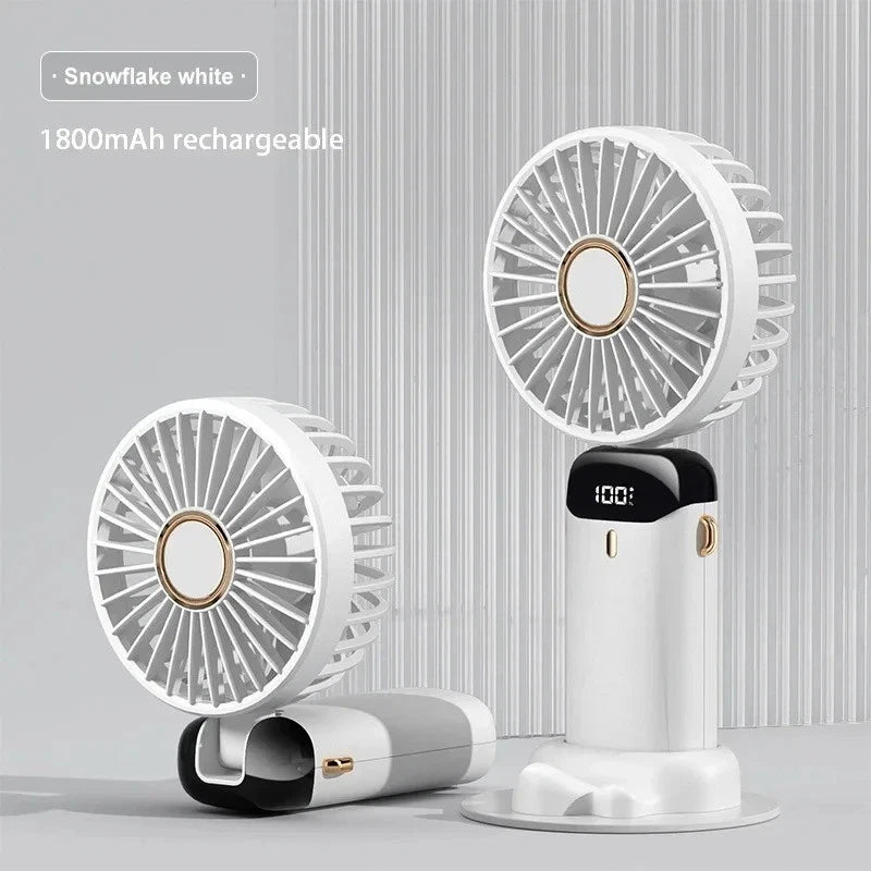 Portable Hand-held Fan Mini Folding Desk Fan Cooler Cooling Fan USB Rechargeable