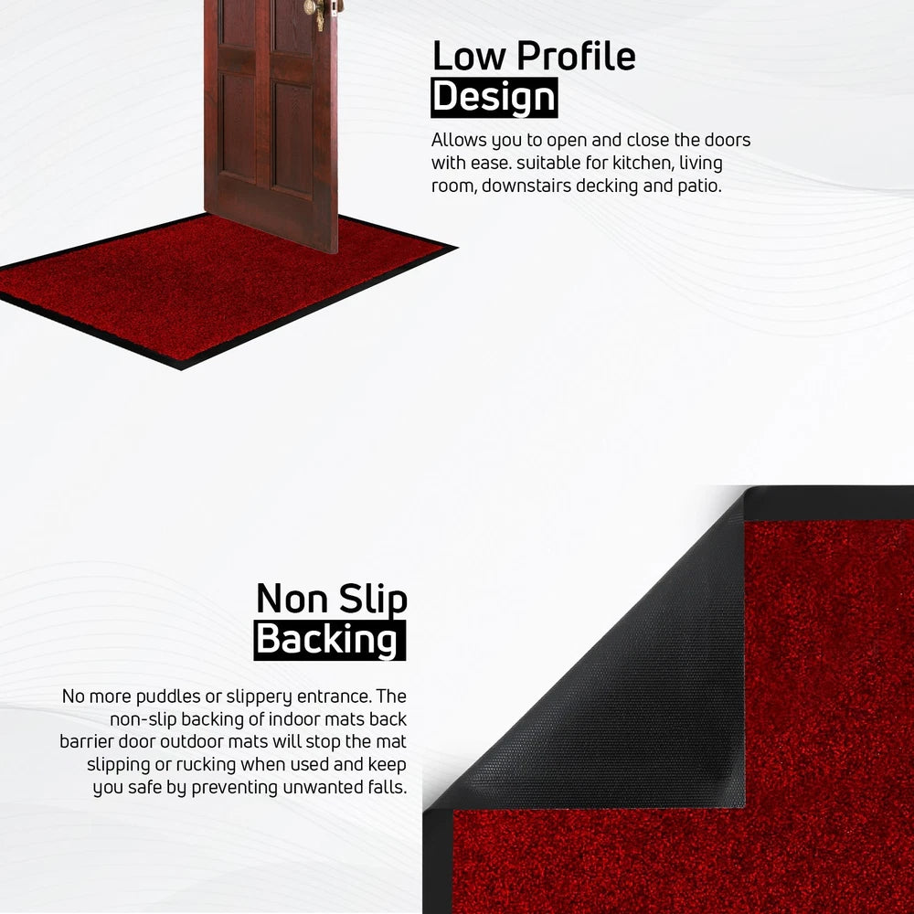 Door Mat Heavy Duty Barrier Rubber Entrance Non-Slip Floor Rugs Kitchen Runner