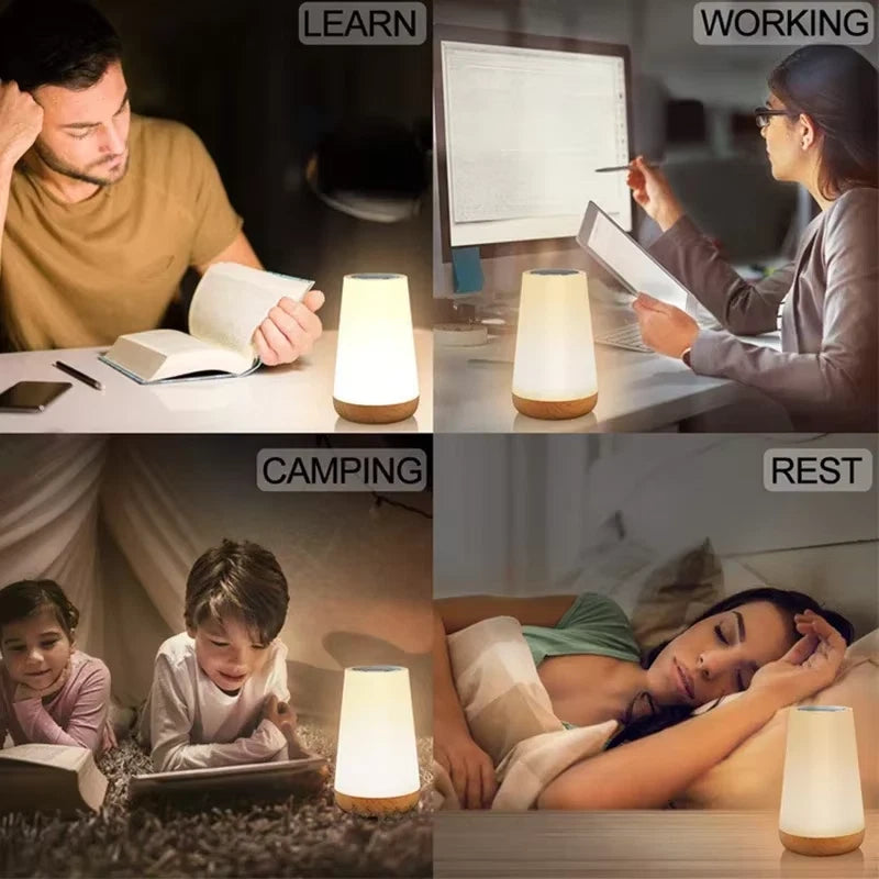 1/5X Rechargeable Night Light Touch Sensor LED Bedside Desk Table Lamp Dimmable