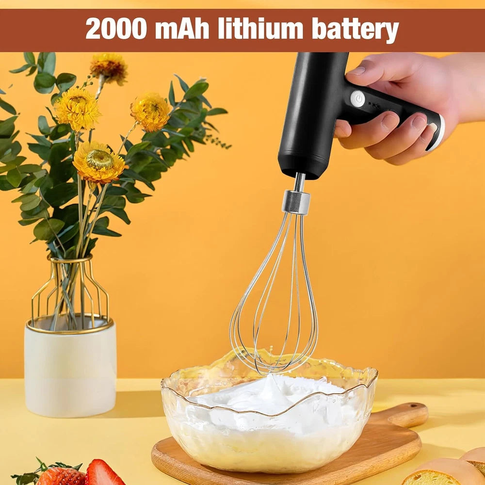 Electric Handheld Whisk Cordless Egg Beater Hand Mixer USB Coffee Food Frother