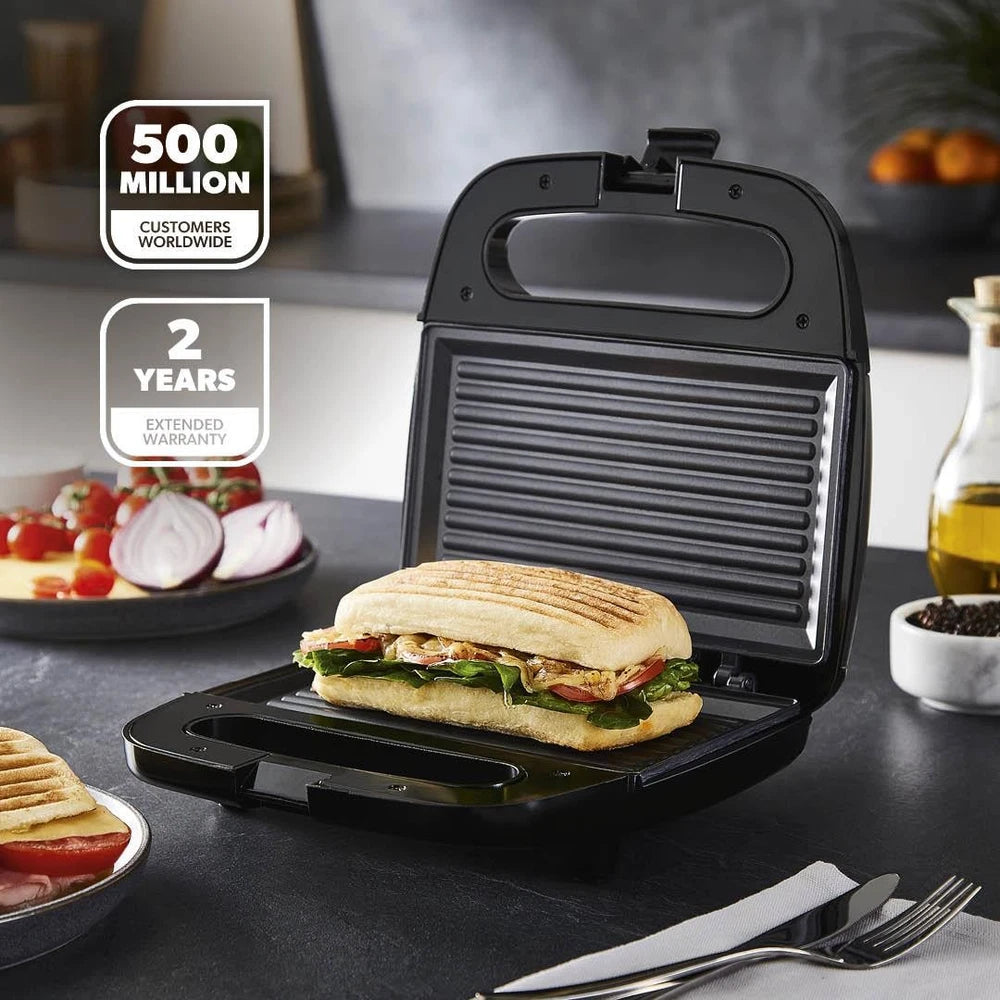 Panini Press Grill Sandwich Toaster 2 Slice Non-Stick Plates Panini Maker 750W