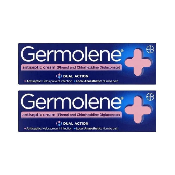 2x Germolene Antiseptic Cream Local Anaesthetic 55g - Helps Prevent Infections