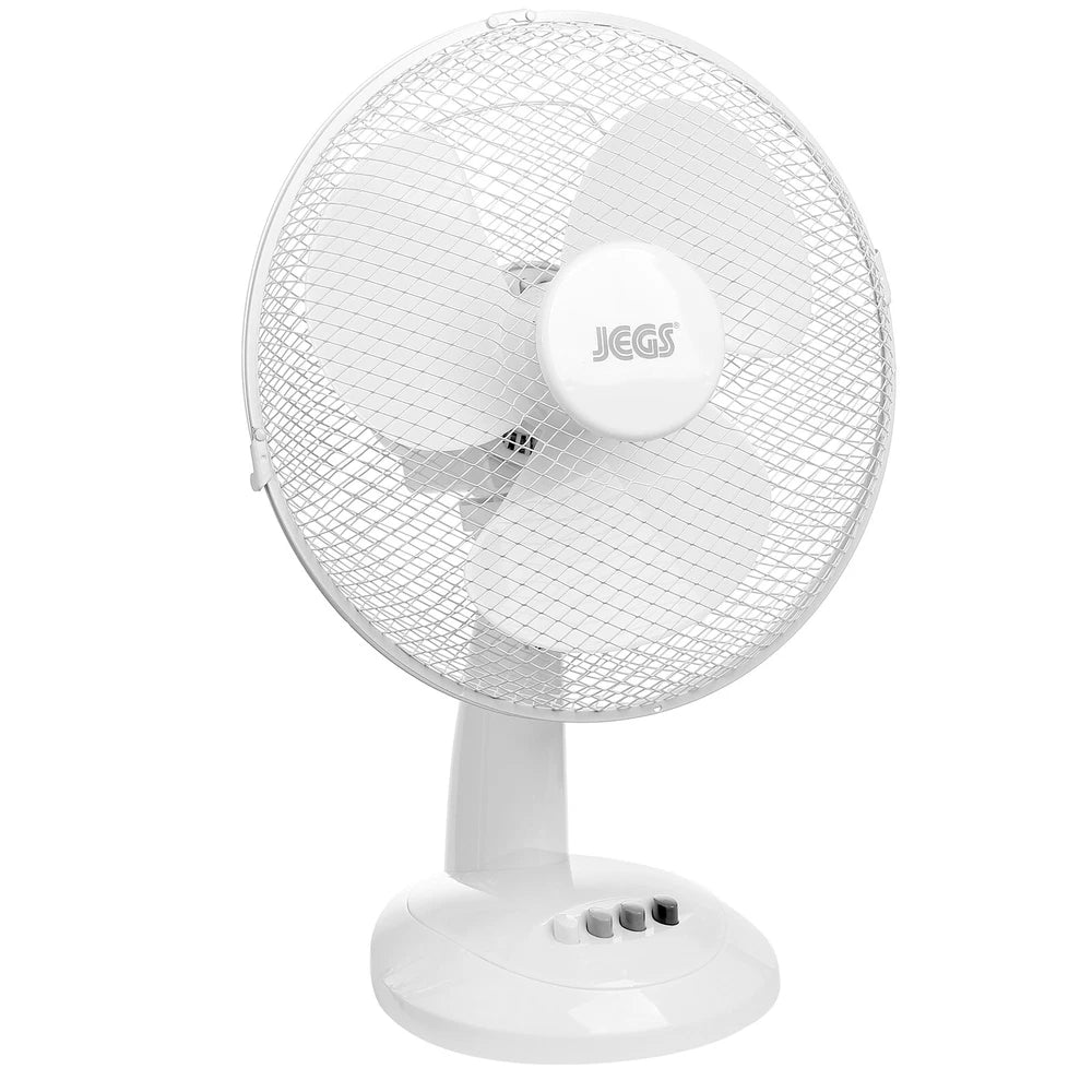 Jegs 12 Inch 35W Air Cooling Oscillating Table Desk Fan Home Office 3 Speed