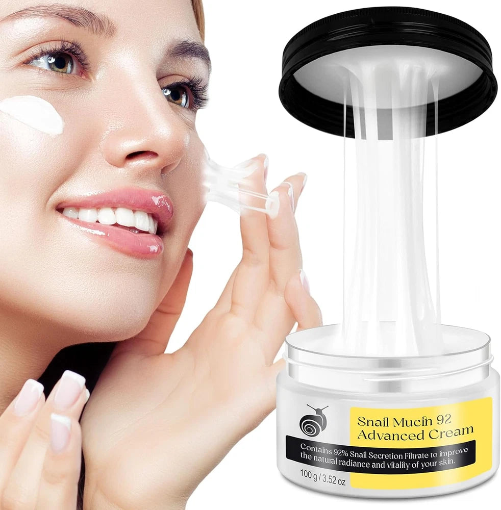 Snail Mucin 92% Face Moisturizer – 3.52 Oz Hydrating & Repairing Cream for Soft,