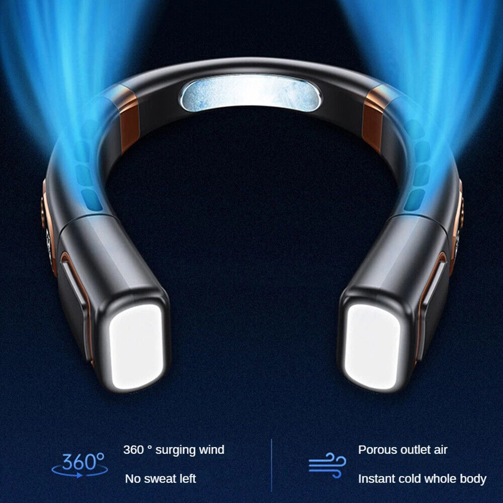 12000mAh Bladeless Lazy Neck Fan Portable USB Rechargeable Mini Hanging Cooler