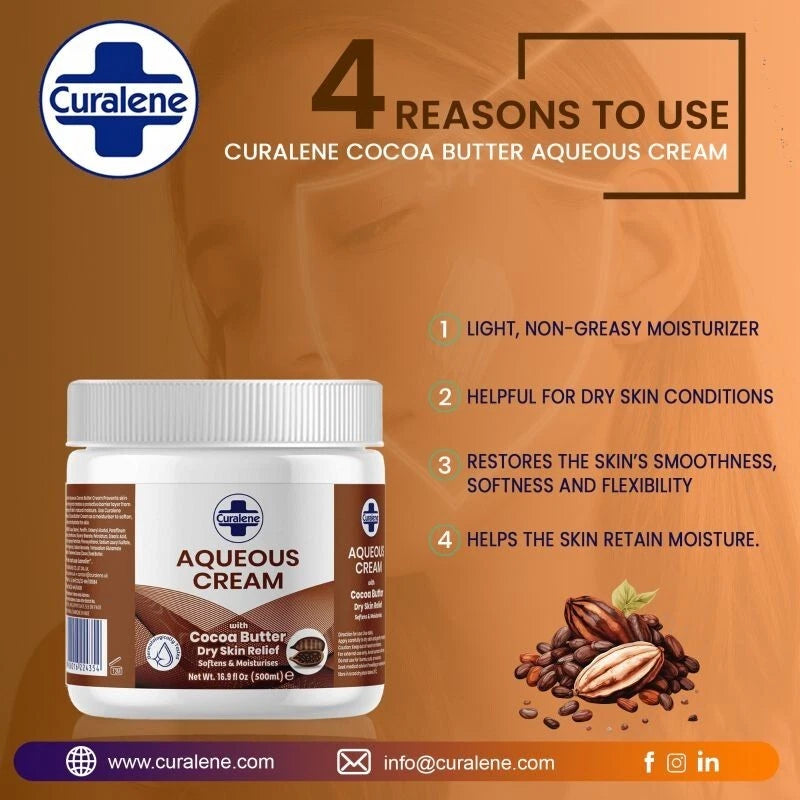 Curalene Aqueous Cream Dry Skin Relief Cocoa Butter 500ml x 6