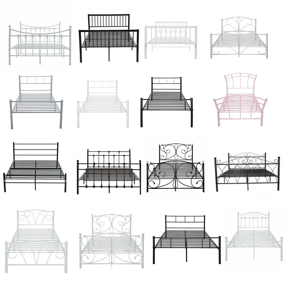 NEW Strong Single Double Bed 3ft 4ft 4ft6 Metal Bed Frame Bedroom Furniture
