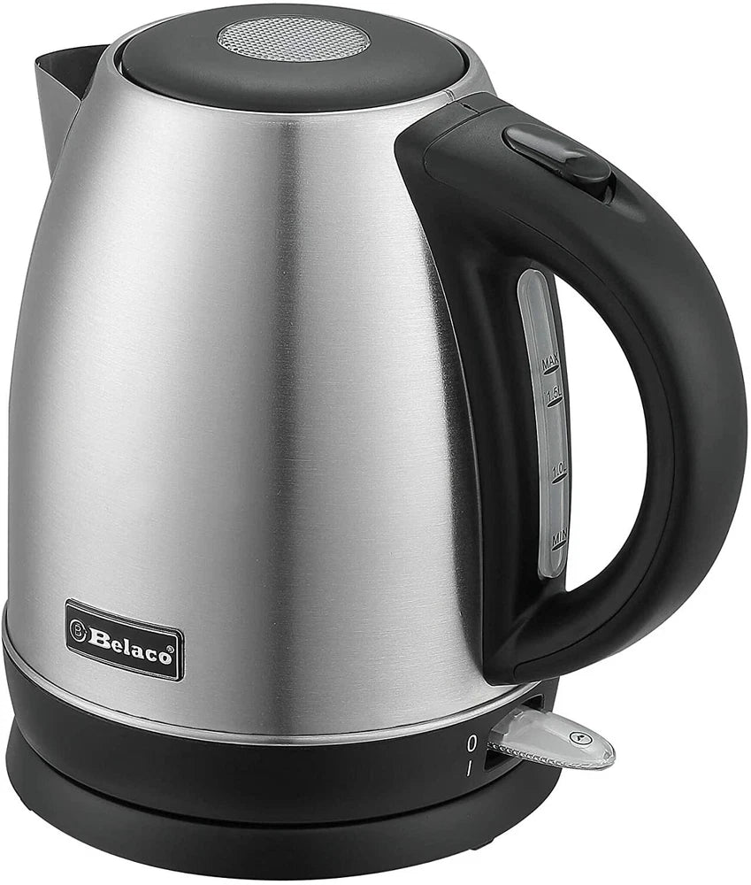 Belaco Electric Kettle Stainless Steel 1.7L,  2200w Fast Boil Cordless 360°