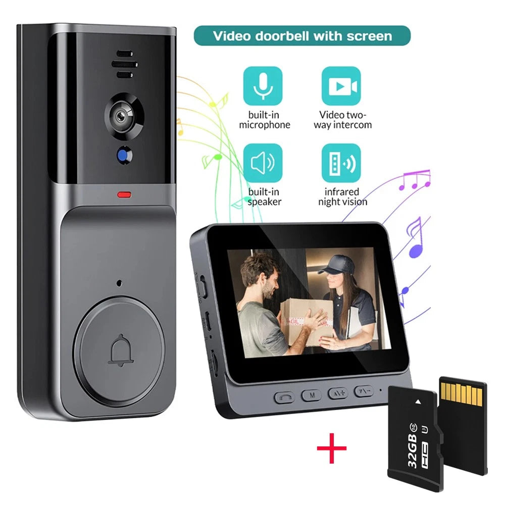 Smart Wireless Video Doorbell Security Streaming Camera Door Bell Intercom HD