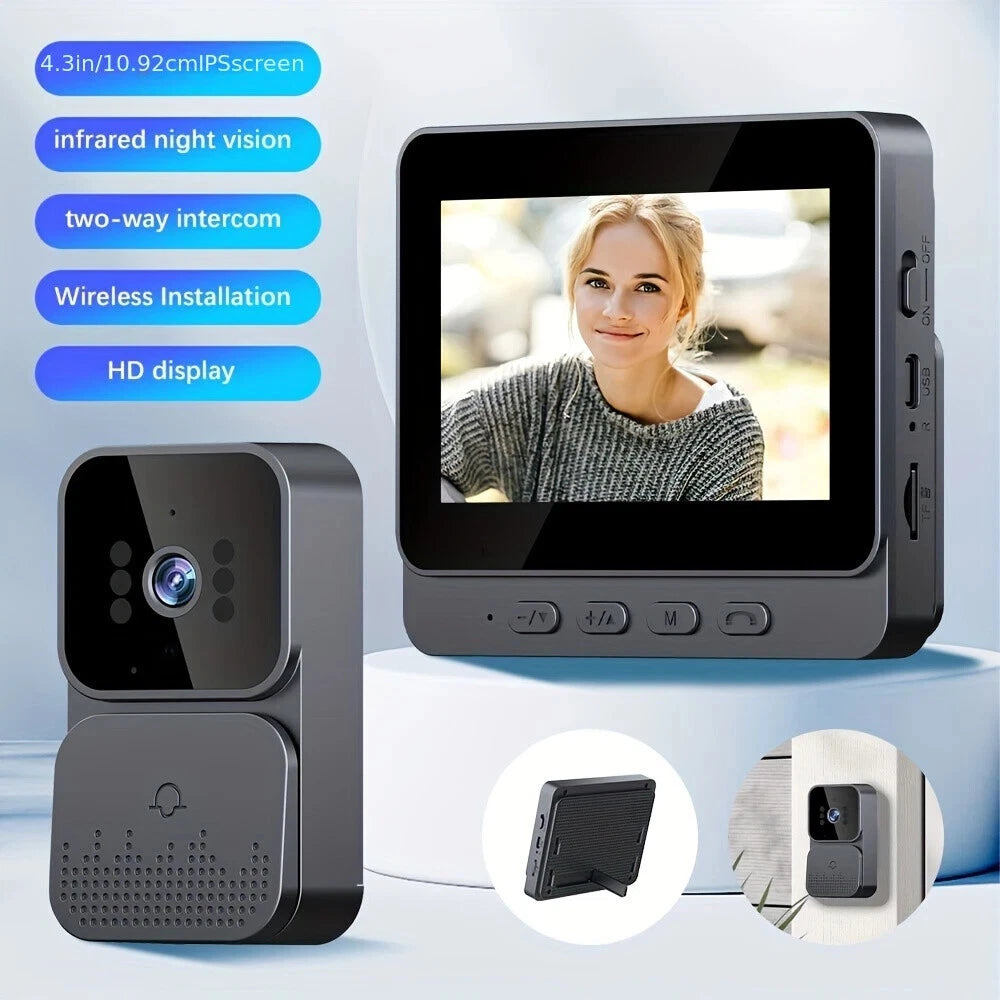 Wireless WiFi Video Doorbell Smart Phone Camera Door Bell Ring Intercom Security
