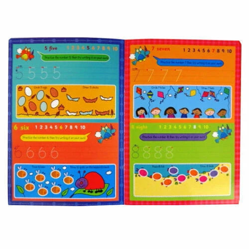 2 x EASY LEARNING CHILDRENS MY FIRST NUMBERS ABC WRITE AND WIPE PRACTICE BOOKS