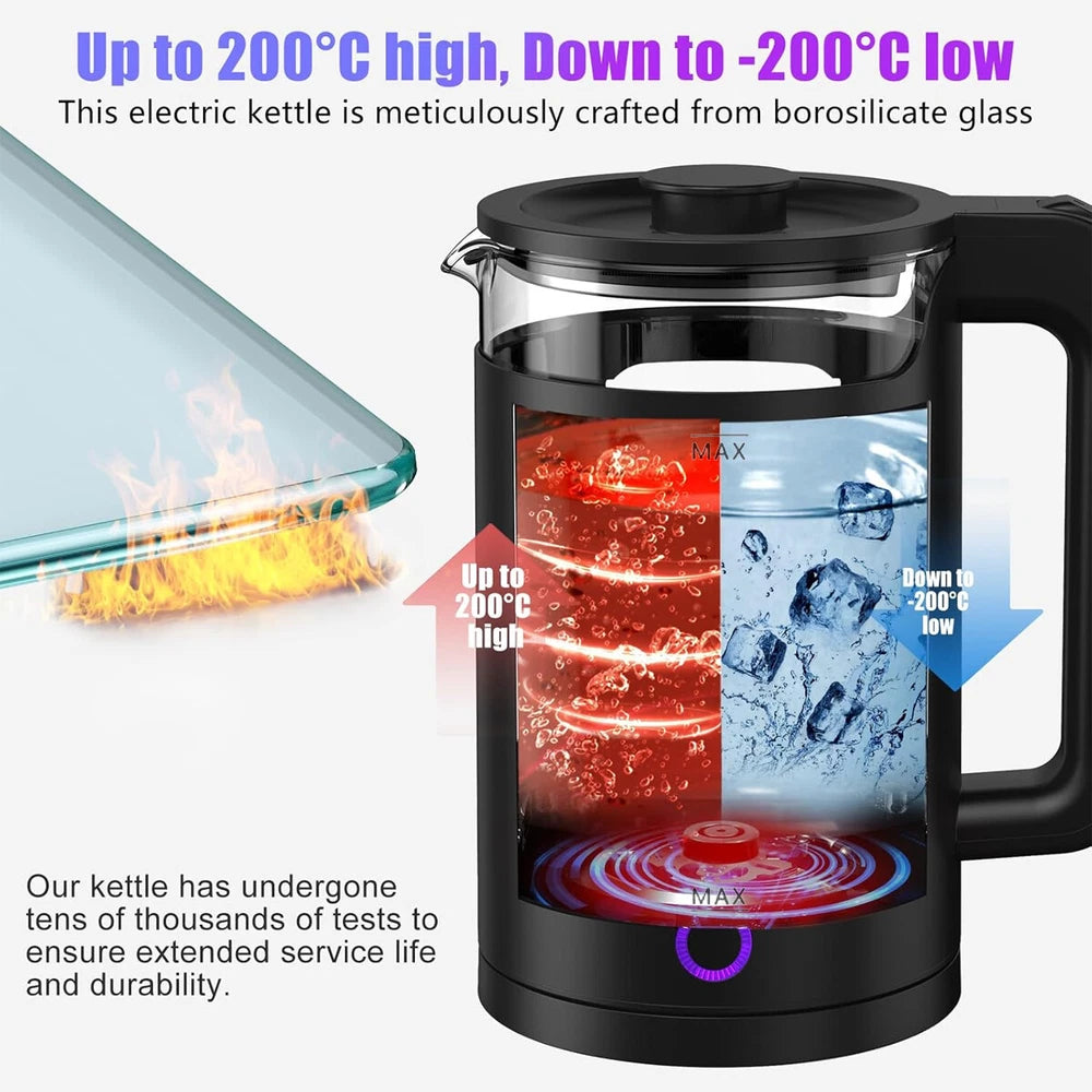 0.6/2/2.3L Portable Fast Boil Electric Quiet Stainless Steel Travel Kettle Jug~