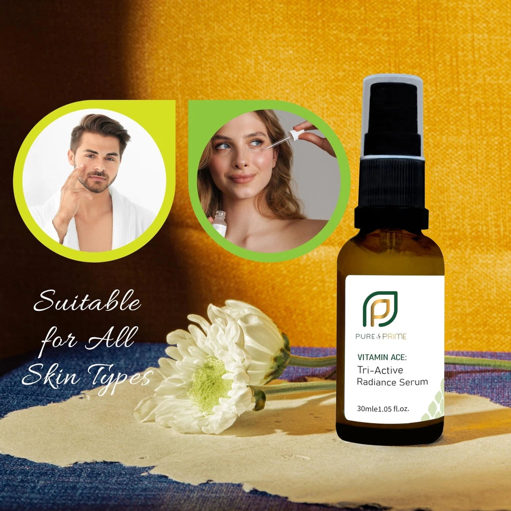 2 X P & P Vitamin A C E, Tri-Active Radiance Serum with hyaluronic acid, 30ml