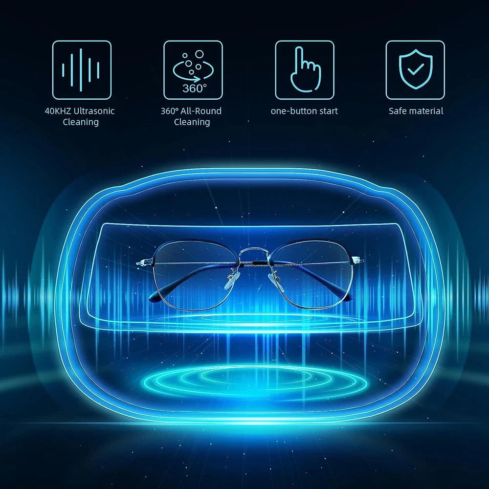 Professional Ultrasonic Cleaner Watch Jewellery Glasses Cleaning Machine 600ml