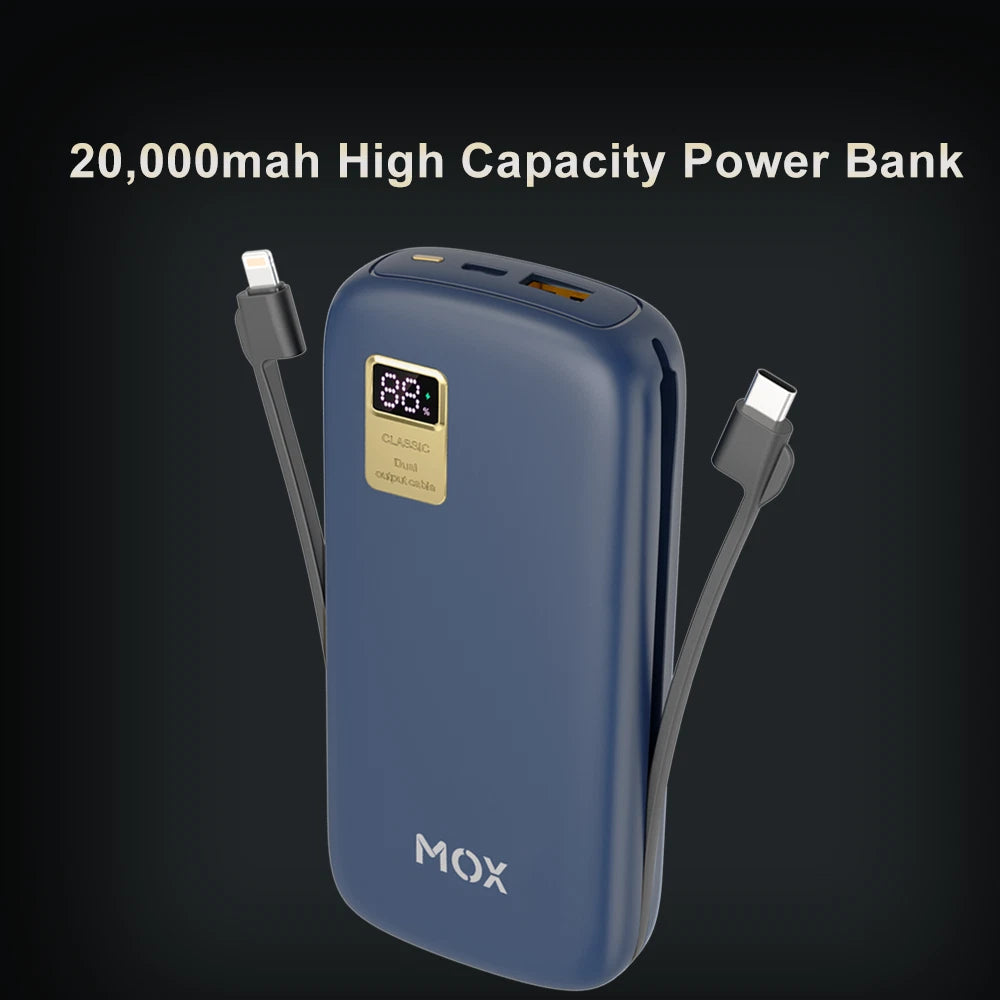 MOX 20000mAh Power Bank USB-C Fast Charging DIGITAL Display High Speed