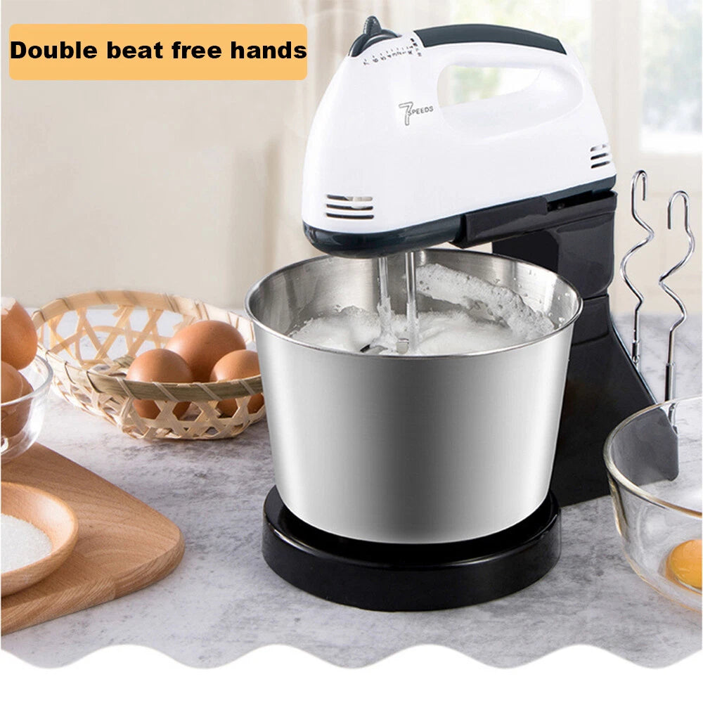 7 Speed + Cake Electric Stand Mixer Food Multi Mixing Bowl Blender Beater Dough